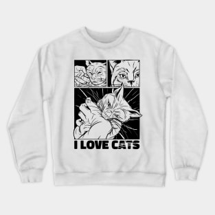 Cat bite comic Crewneck Sweatshirt